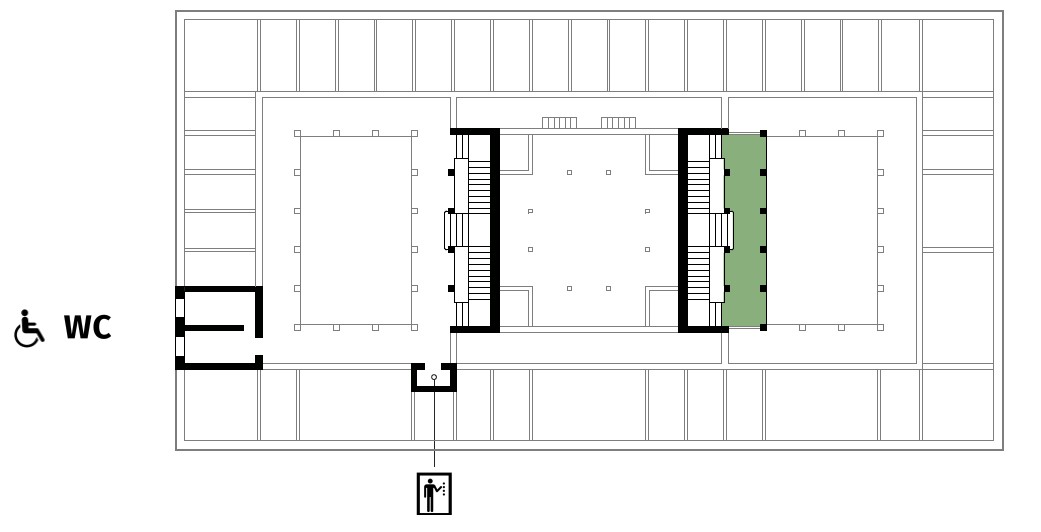 Gezeichneter Plan des 1. Stocks